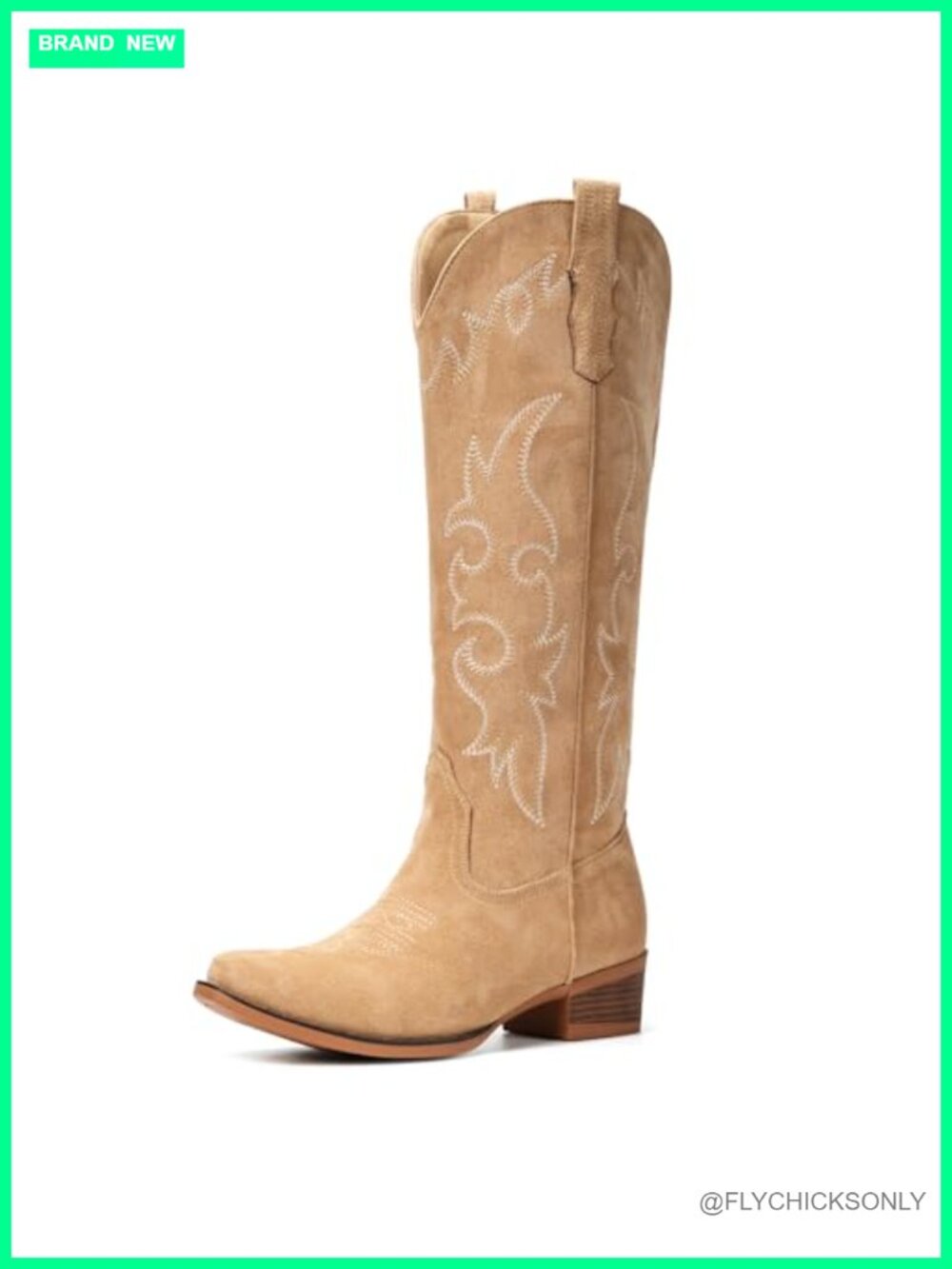 Suede Cowboy Boots for Women Knee High Western Boots